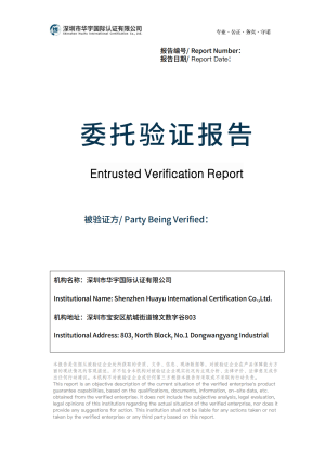 华宇国际委托验证报告（模板）
